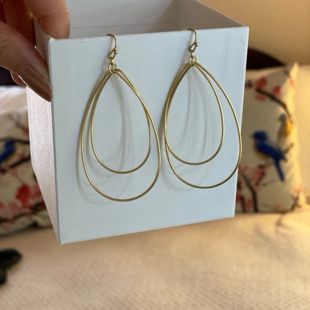 Anthropologie Gold Teardrop Earrings